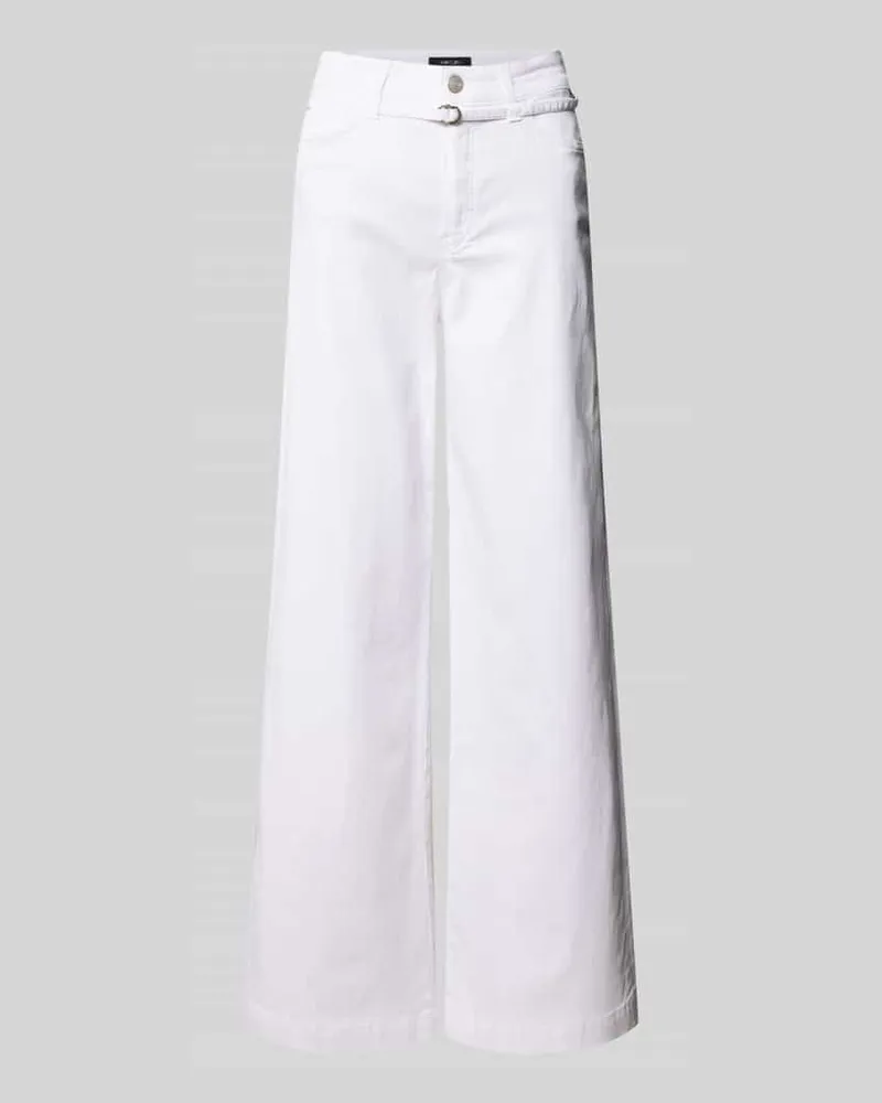 Marc Cain Wide Leg Hose mit Gürtel Weiss