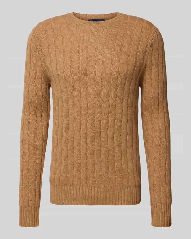 Ralph Lauren Strickpullover aus Kaschmir mit Rundhalsausschnitt Mittelbraun