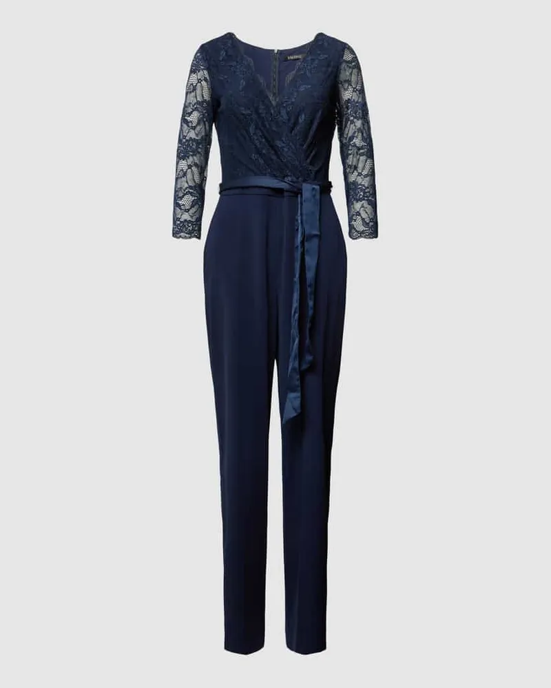 Swing Jumpsuit mit Bindegürtel Marine