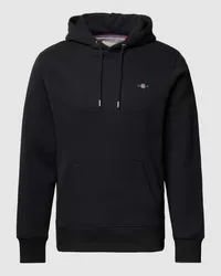 Gant Hoodie mit Label-Stitching Modell 'SHIELD Black