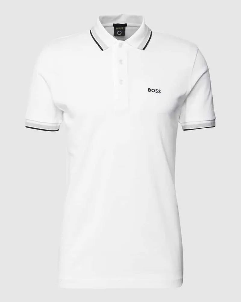 HUGO BOSS Regular Fit Poloshirt mit Label-Stitching Modell 'Paddy Weiss
