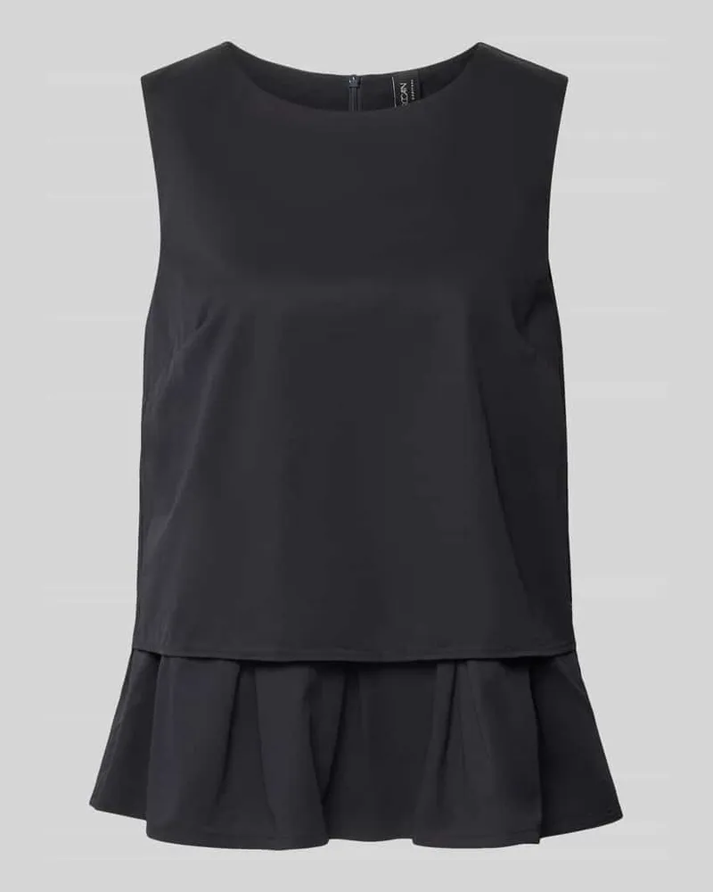 Marc Cain Blusenshirt mit Volantsaum und Rundhalsausschnitt Marine