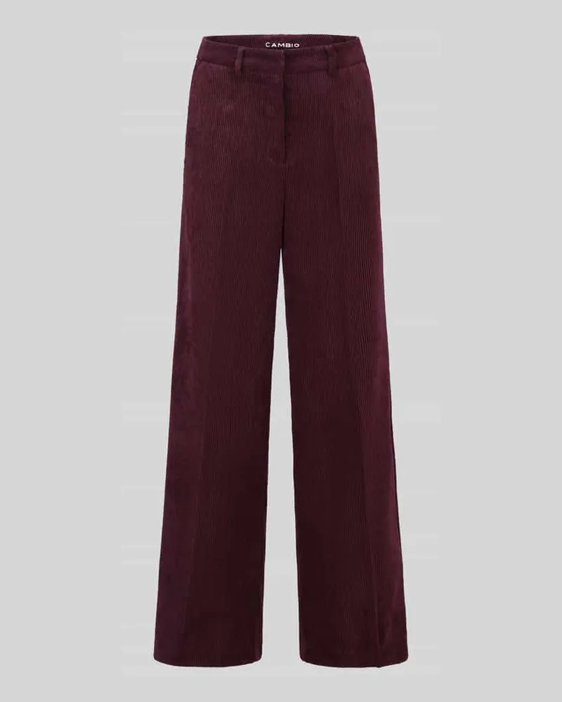 Cambio Relaxed Fit Cordhose seitliche Eingrifftaschen 'ALEXIS Pflaume