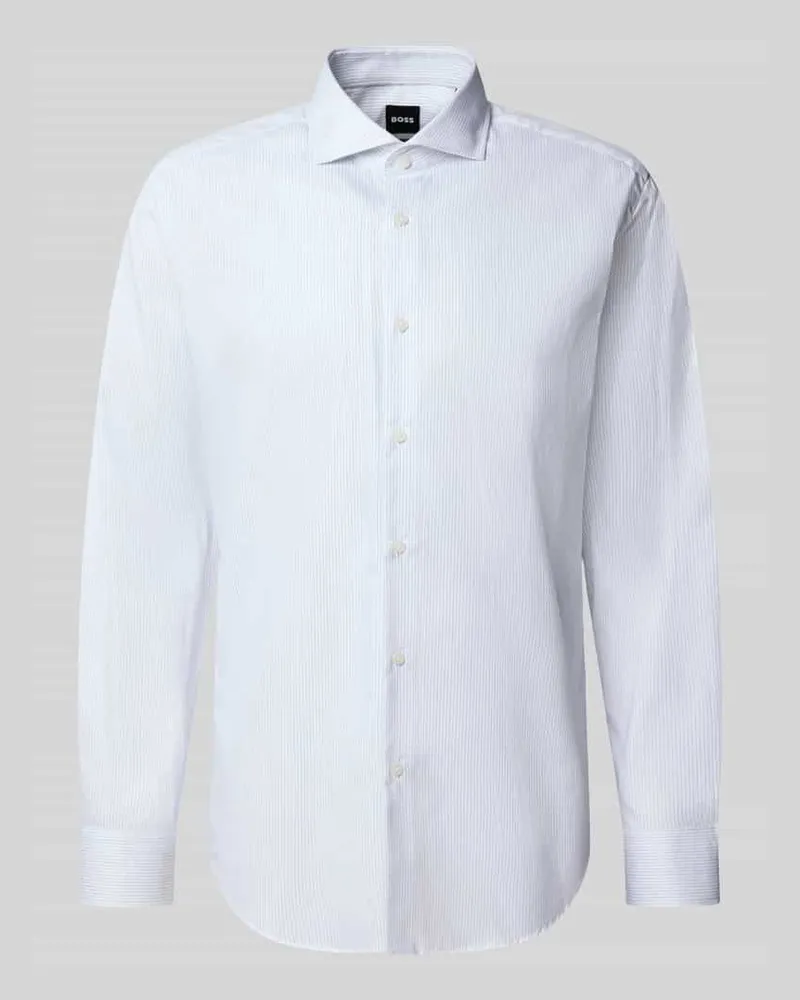 HUGO BOSS Regular Fit Businesshemd mit Kentkragen Bleu