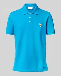 Kitsuné Poloshirt mit Motiv-Applikation Royal