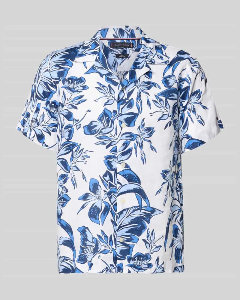 Tommy Hilfiger Regular Fit Freizeithemd aus reinem Leinen Offwhite