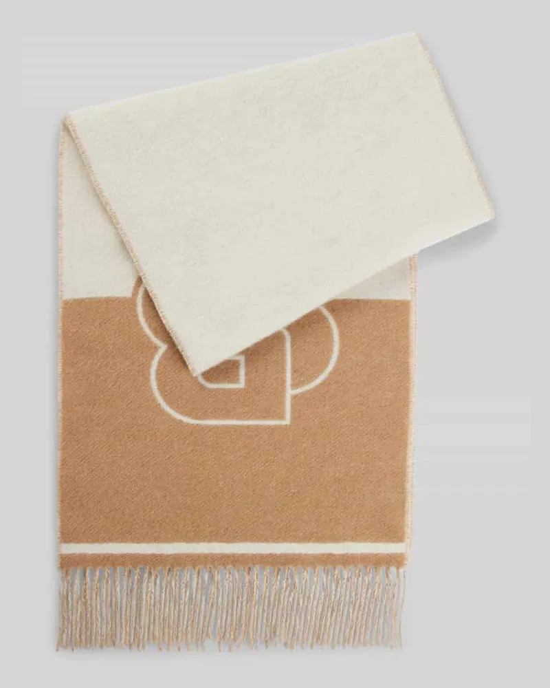 HUGO BOSS Schal aus Woll-Mix Modell 'VIANNA Beige