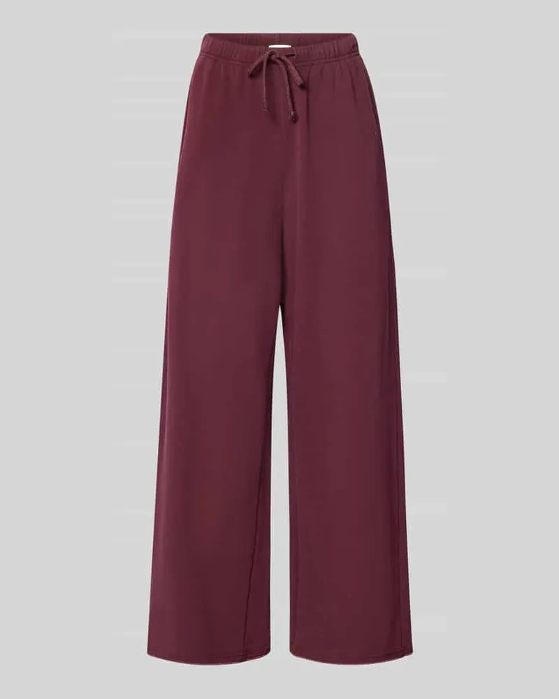 American Vintage Straight Fit Sweatpants aus elastischem Baumwoll-Mix Bordeaux