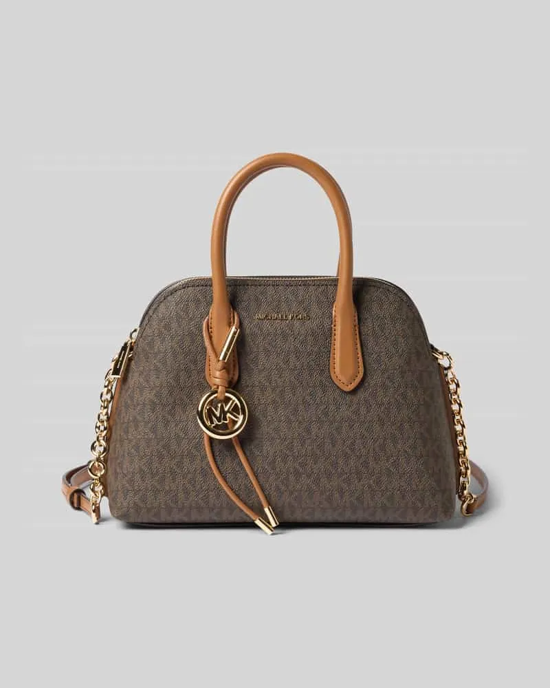 Michael Kors Handtasche mit Allover-Logo-Print Modell 'Freddie Dunkelbraun