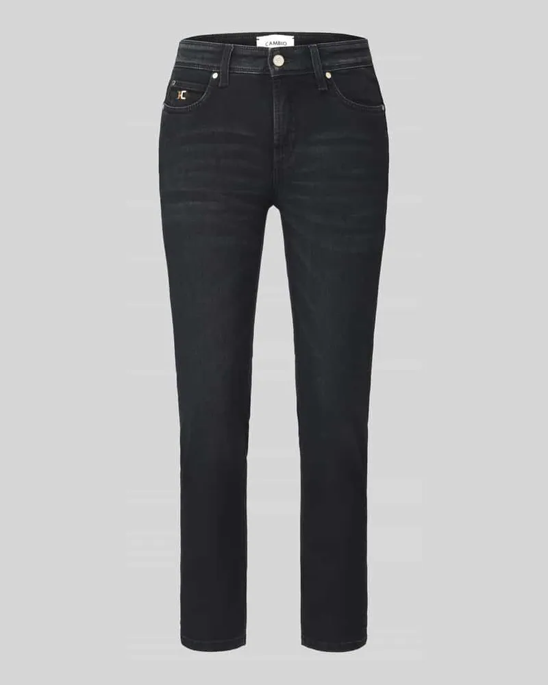 Cambio Slim Fit Jeans aus Baumwoll-Mix Modell 'PIPER SHORT Black