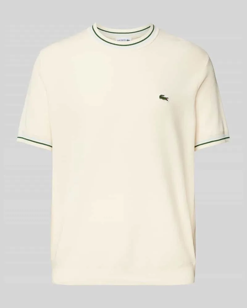 Lacoste T-Shirt mit gerippten Abschlüssen Offwhite