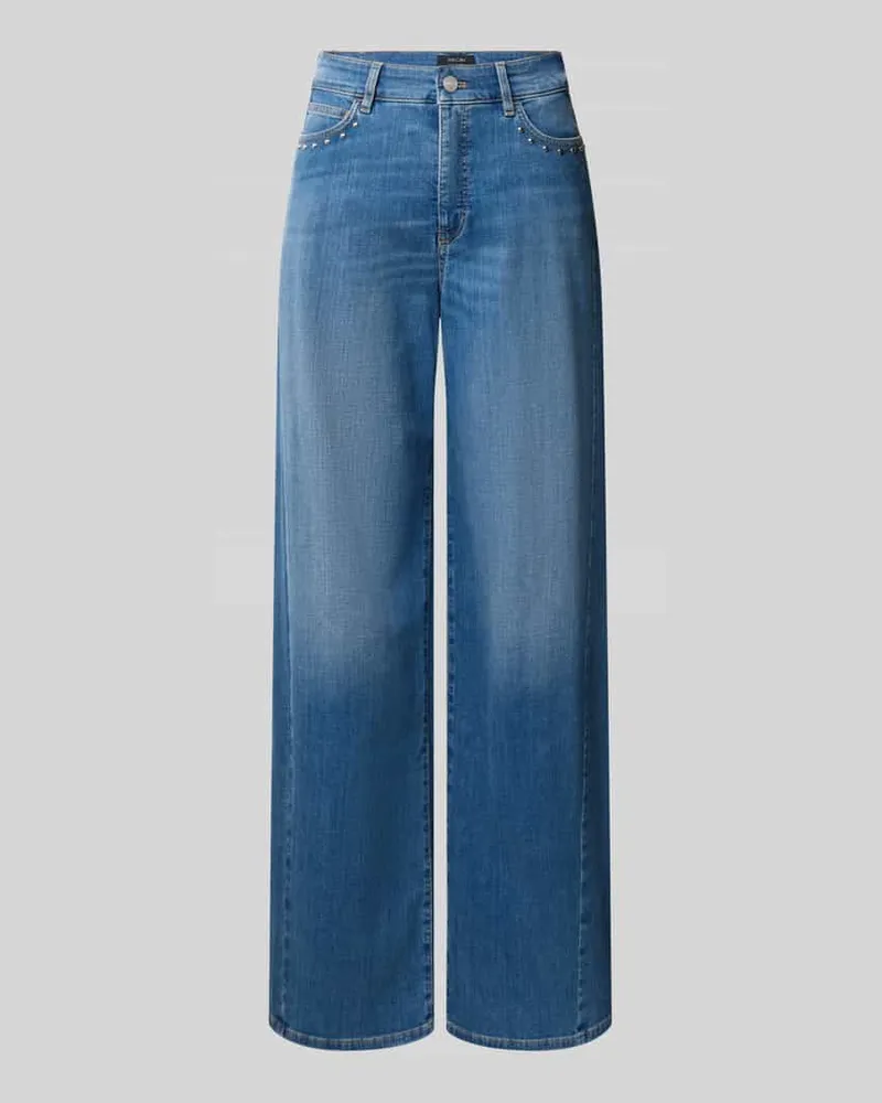 Marc Cain High Waist Wide Fit Jeans mit Nieten Jeansblau