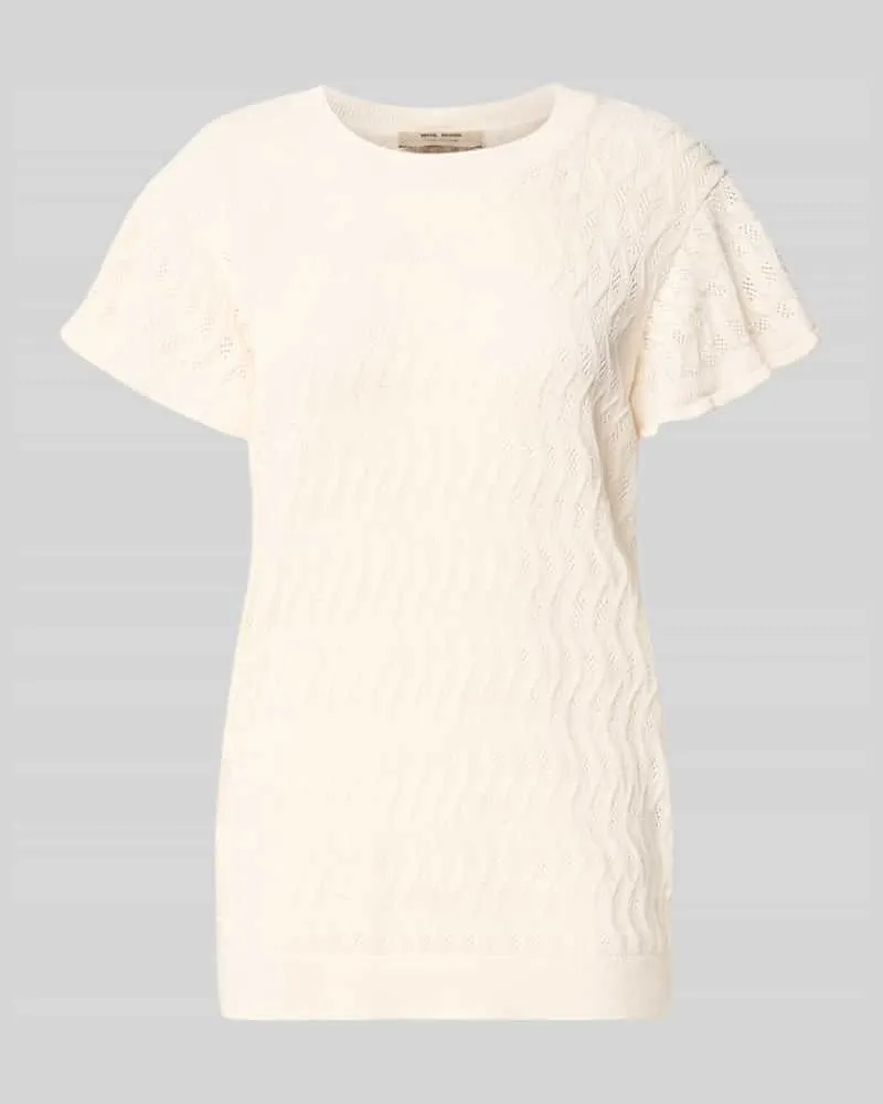 Mos Mosh Strickshirt mit Lochstickerei Modell 'Ganna Offwhite