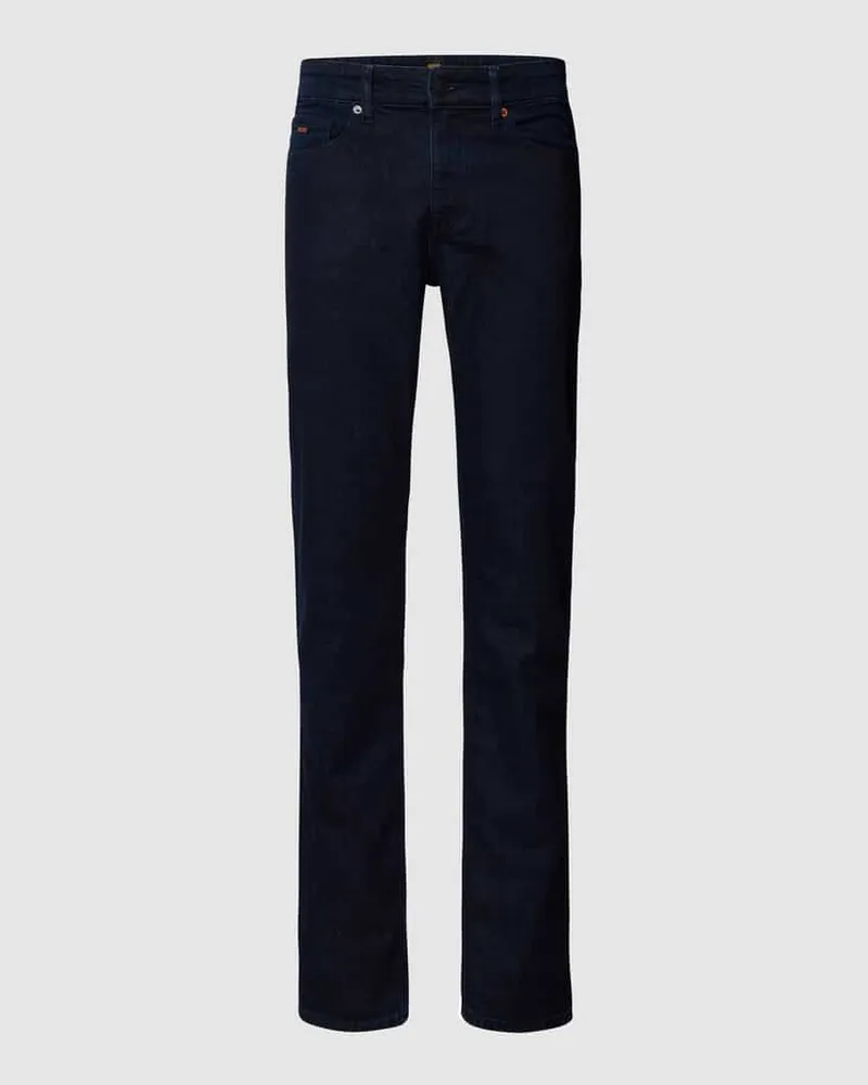 HUGO BOSS Jeans mit Label-Patch Modell 'Delaware Blau
