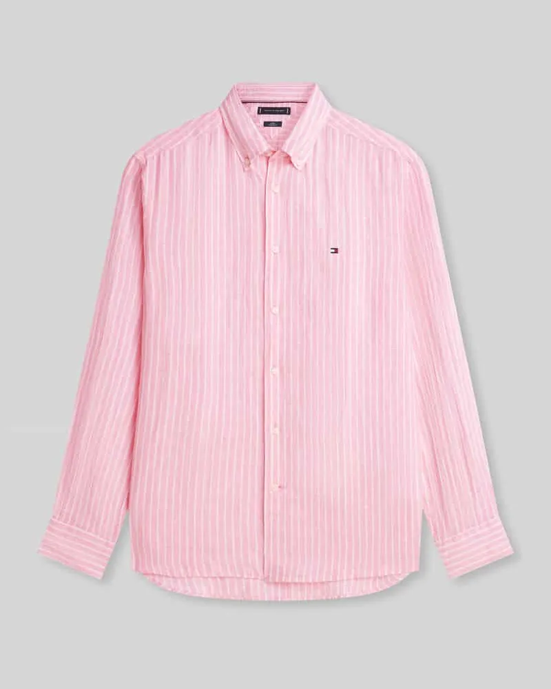 Tommy Hilfiger Regular Fit Freizeithemd aus reinem Leinen Rosa