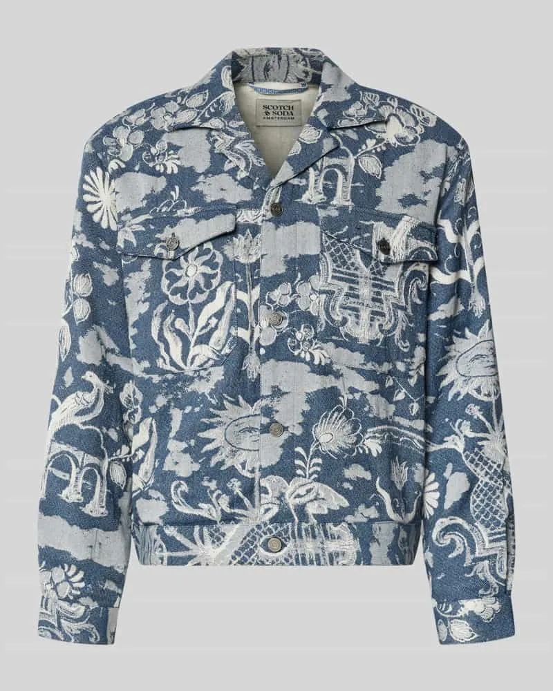 Scotch&Soda Jacke im Allover-Look mit Reverskragen Marine
