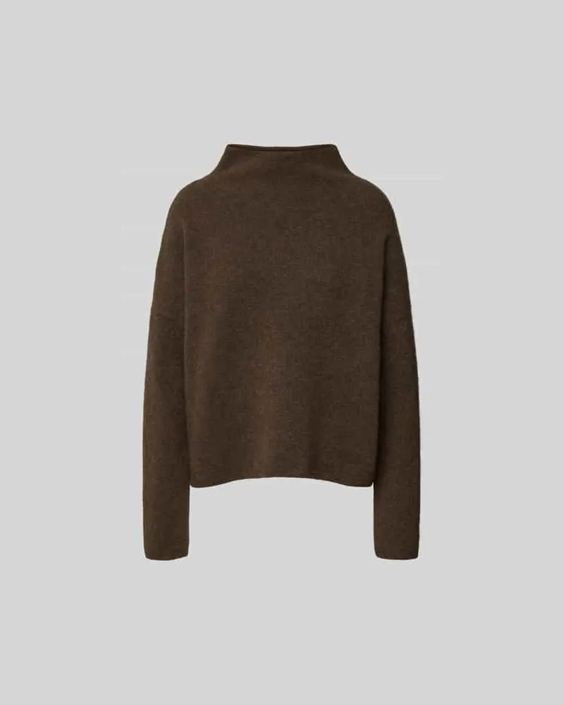 Filippa K Pullover mit Stehkragen Hellbraun