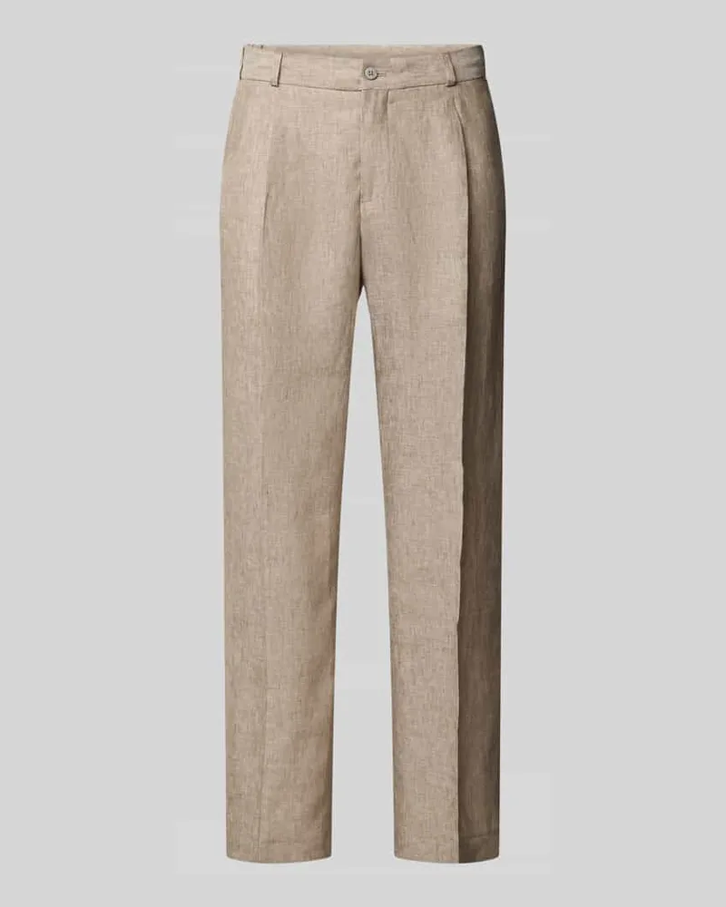 Zuitable Leinenhose mit Bügelfalte Modell 'DiUnic Beige
