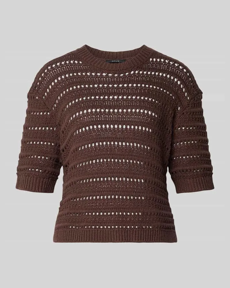 OPUS Regular Fit Sweatshirt mit Lochmuster Modell 'Mina Dunkelbraun