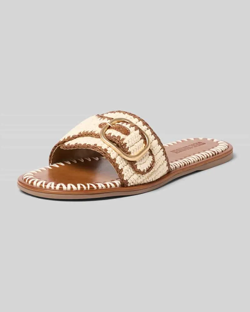 Steve Madden Slides in Flecht-Optik Modell 'Seabreeze Offwhite