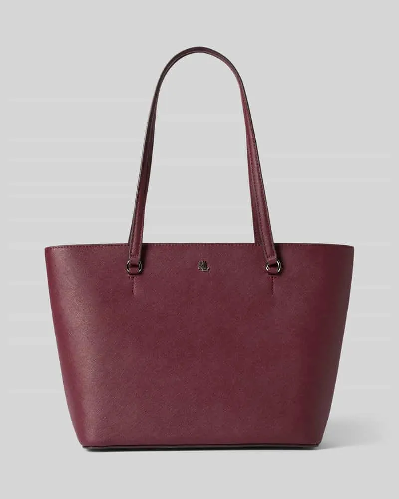 Ralph Lauren Shopper aus Kalbsleder mit Label-Applikation Bordeaux