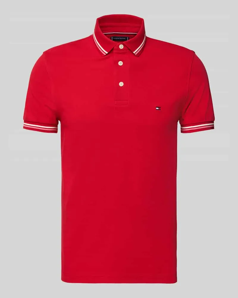 Tommy Hilfiger Regular Fit Poloshirt aus Baumwoll-Mix Rot