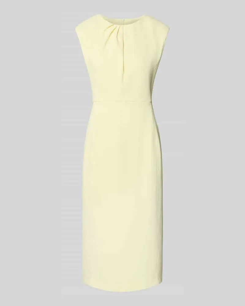 Marc Cain Regular Fit Midikleid mit Gehschlitz Hellgelb