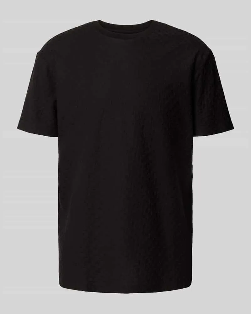 Armani Exchange Regular Fit T-Shirt aus reiner Baumwolle mit Strukturmuster Black