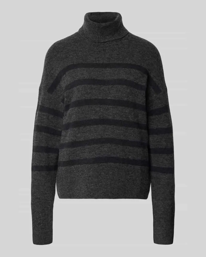 Marc O'Polo Regular Fit Rollkragenpullover aus Schurwoll-Mix Anthrazit