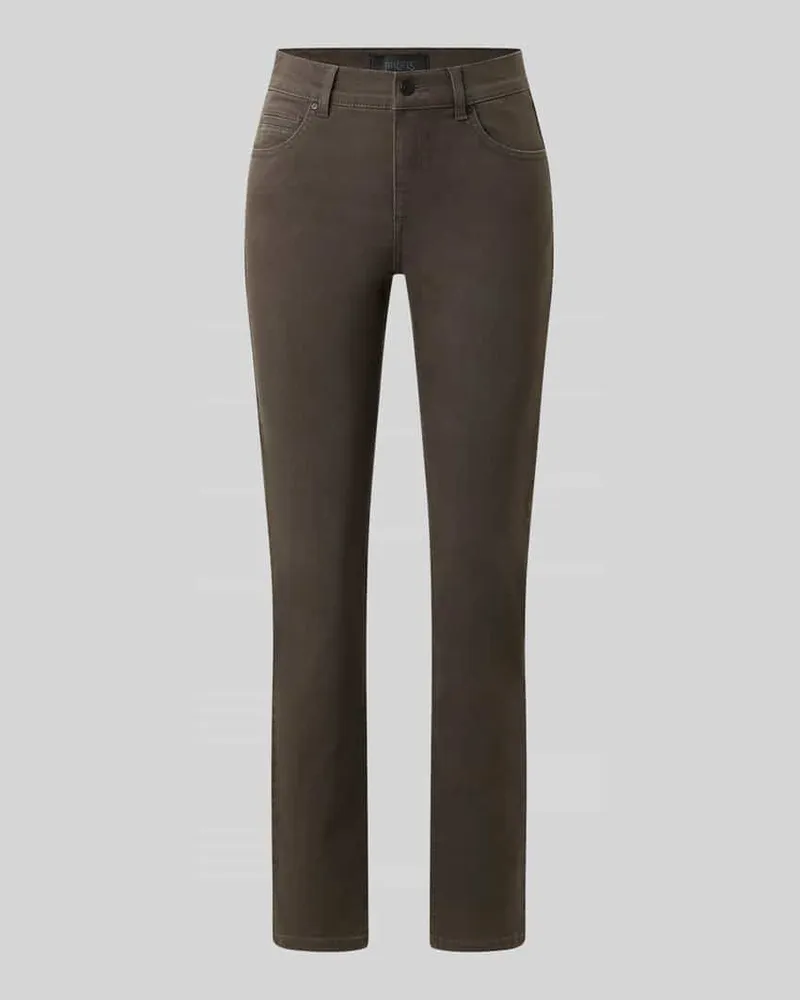 ANGELS  Slim Fit Jeans aus Baumwoll-Mix Modell 'CICI Dunkelbraun