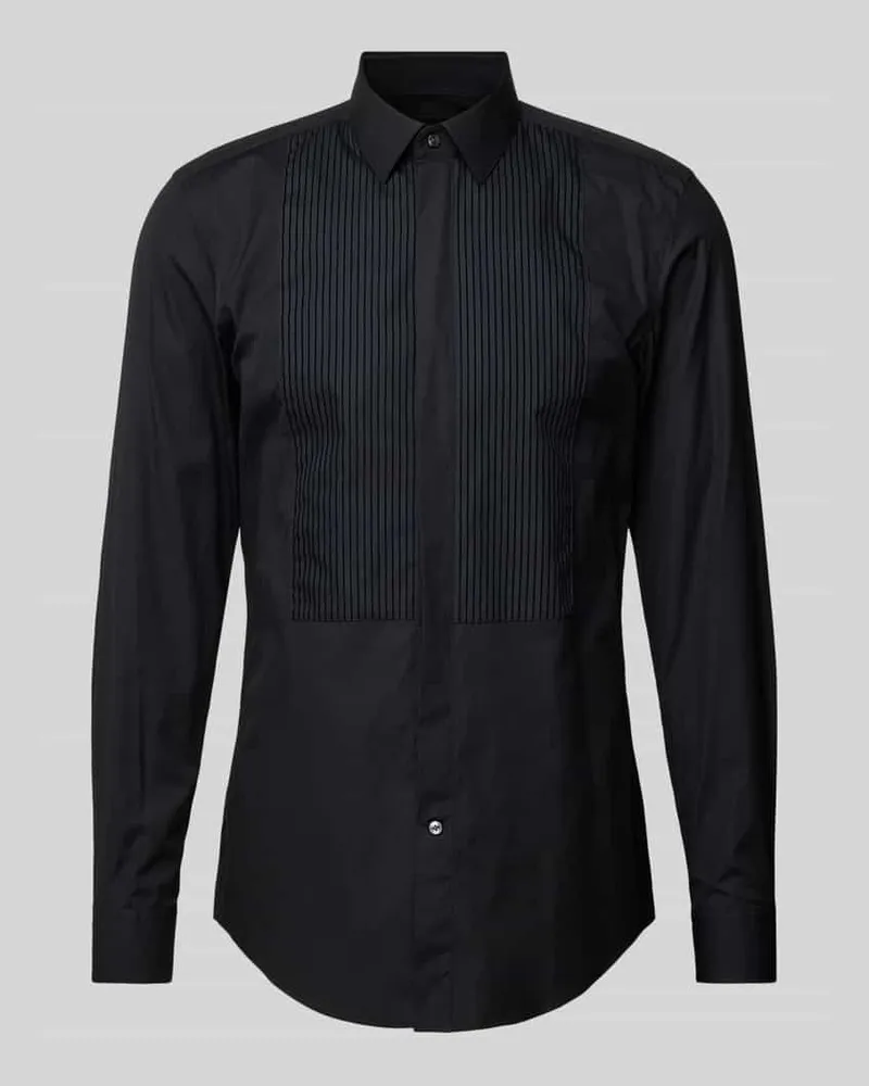 HUGO BOSS Slim Fit Business-Hemd mit Kentkragen Black