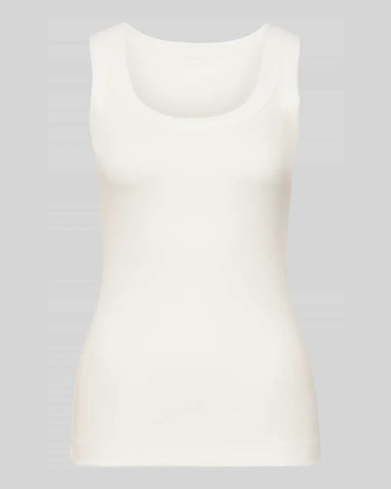 Marc Cain Tanktop mit geripptem Rundhalsausschnitt Offwhite