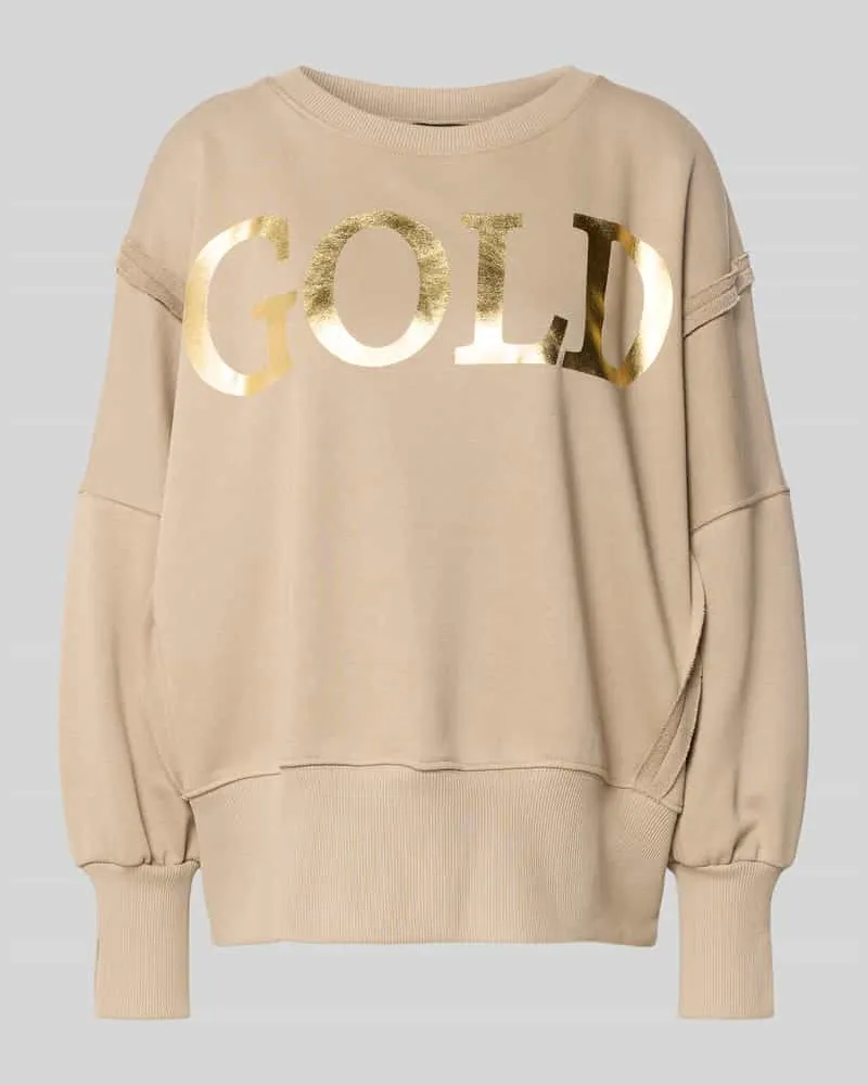 Miss Goodlife Oversized Sweatshirt aus reiner Baumwolle mit Statement-Print Sand
