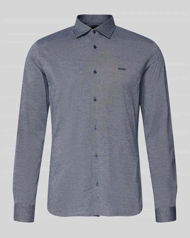 HUGO BOSS Slim Fit Freizeithemd aus reiner Baumwolle Modell 'MYSOFT_2 Marine