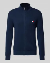 Tommy Hilfiger Slim Fit Strickjacke mit Label-Patch Marine