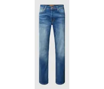 Tapered Fit Jeans mit Knopfverschluss Modell 'MIKE