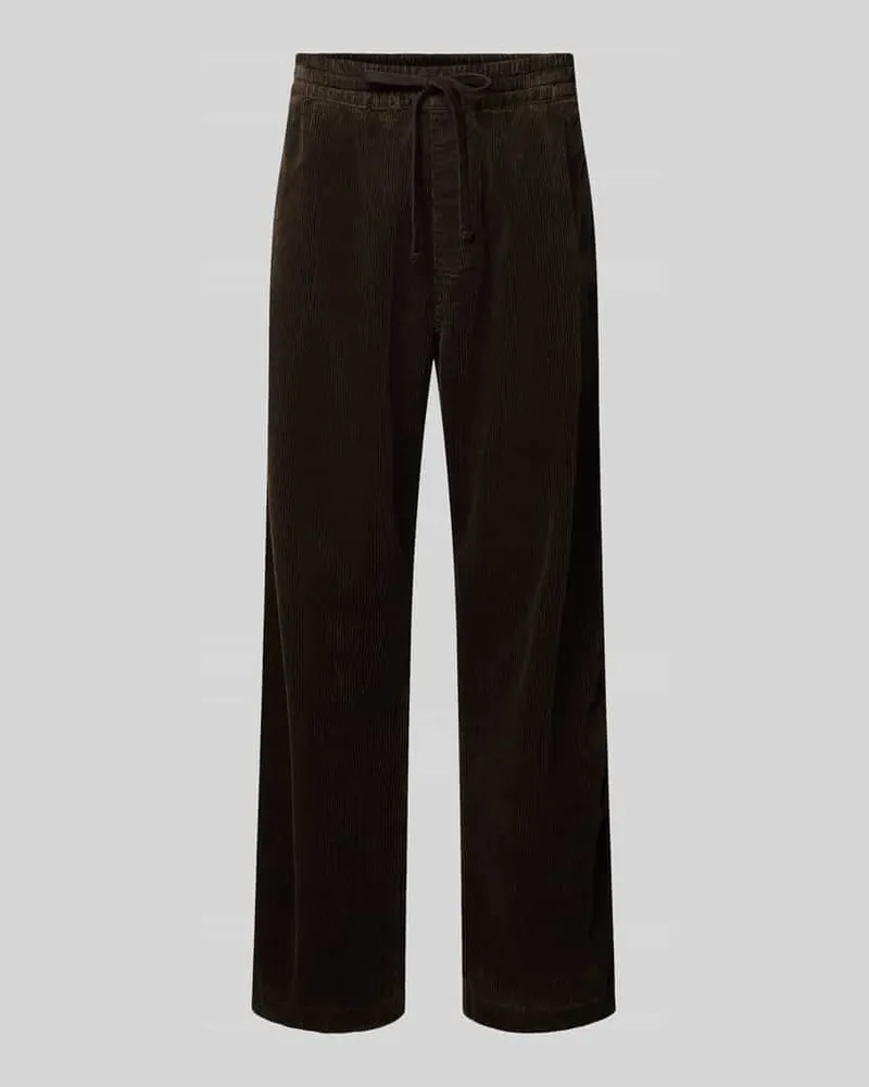Carhartt WIP Stoffhose mit elastischem Bund Modell 'FLOYDE Dunkelbraun