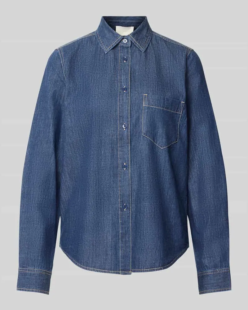 Juvia T-Shirt mit Brusttasche Modell 'DarkDenimShirt Dunkelblau