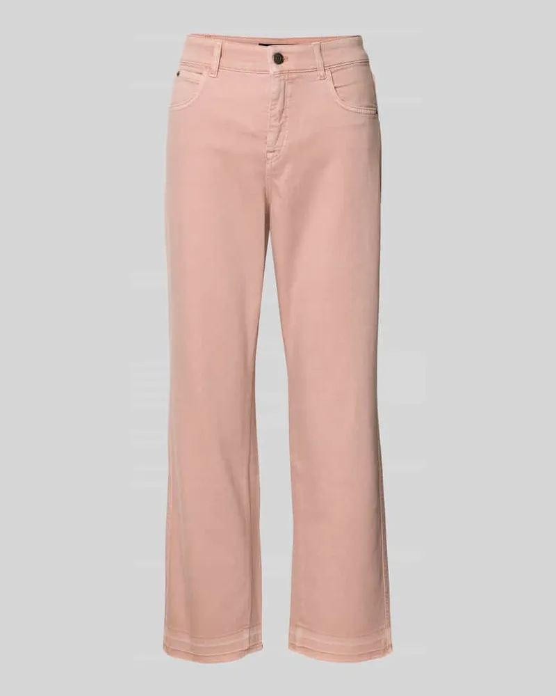 Marc Cain Feminine Fit Jeans mit Fransen und Eingrifftaschen Rosa