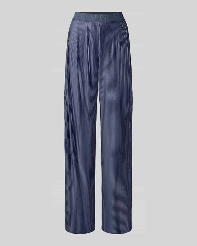 Marc Cain Hose mit Plisseefalten und elastischem Bund Rauchblau