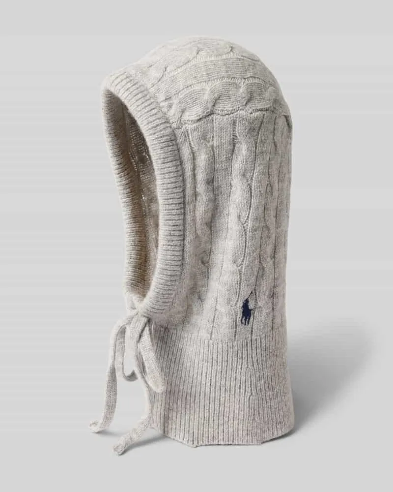 Ralph Lauren Schalmütze aus Woll-Kaschmir-Mix Hellgrau