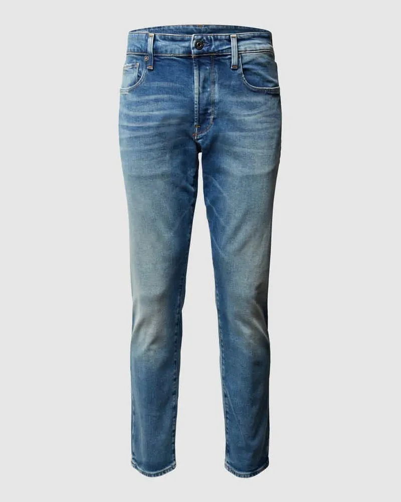 G-STAR RAW Straight Tapered Fit Jeans mit Stretch-Anteil Modell '3301 Jeansblau