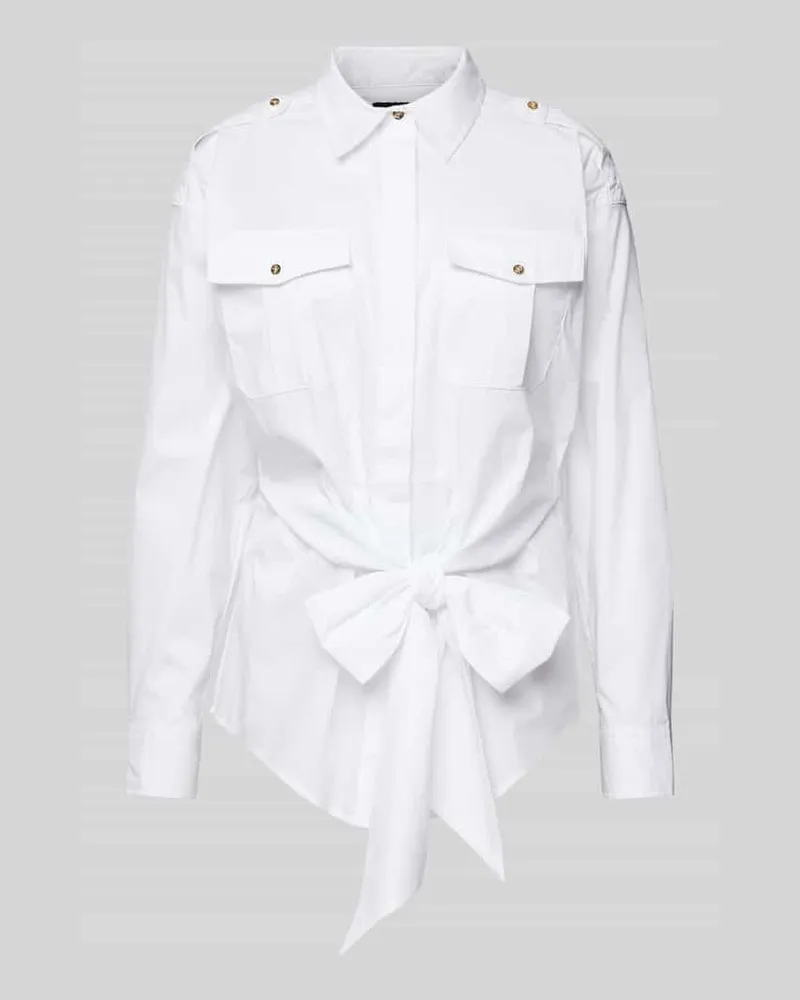 Ralph Lauren Hemdbluse mit verdeckter Knopfleiste Modell 'GIONINA Weiss