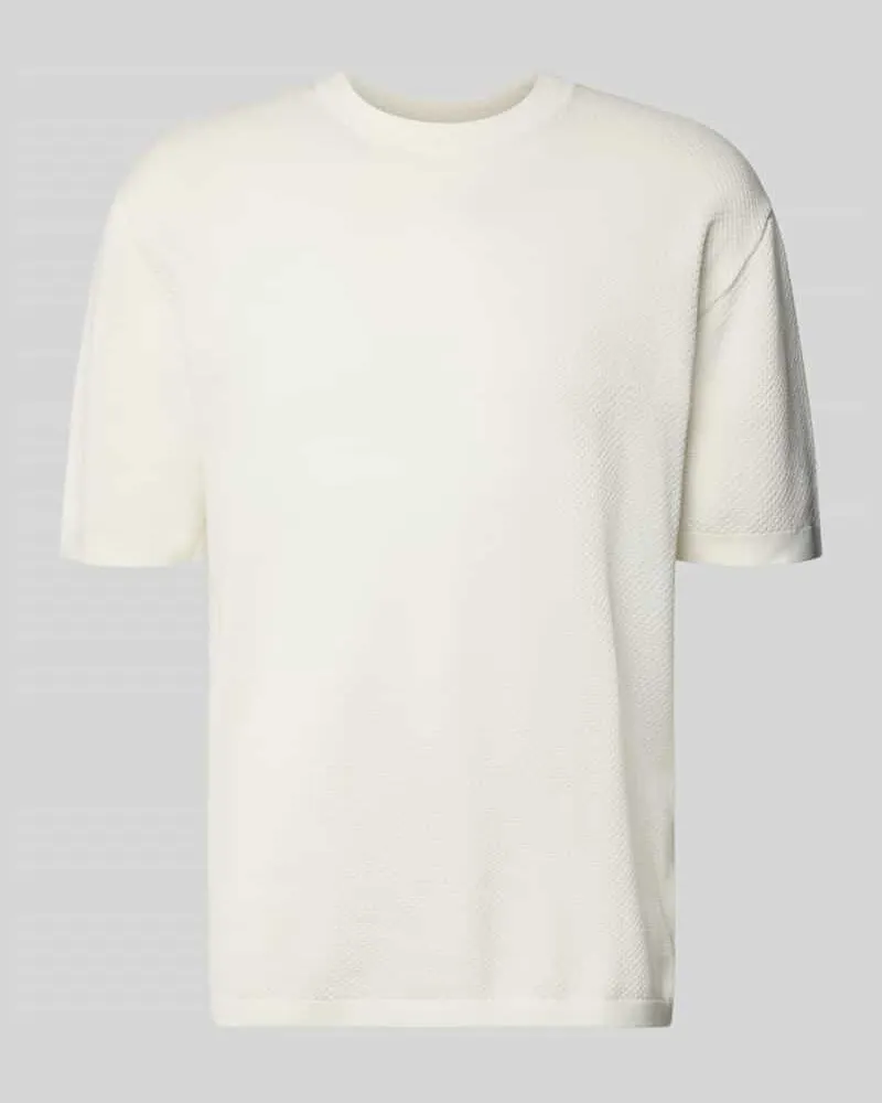 Drykorn Strickshirt mit Strukturmuster Modell 'Derico Offwhite