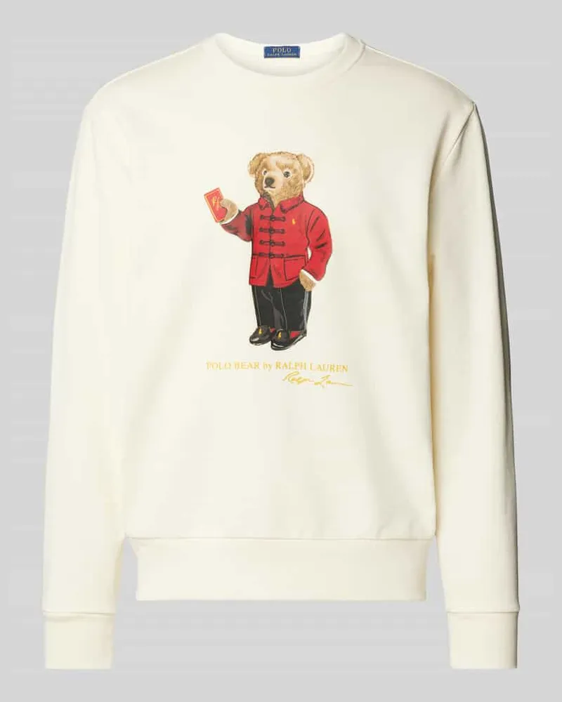 Ralph Lauren Sweatshirt mit Polo Bear Print Offwhite