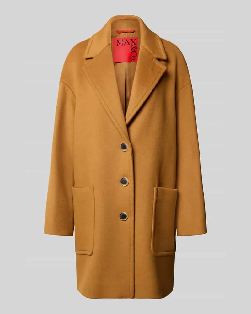 MAX&Co. Relaxed Fit Wollmantel mit Reverskragen Modell 'TAROCCO Camel