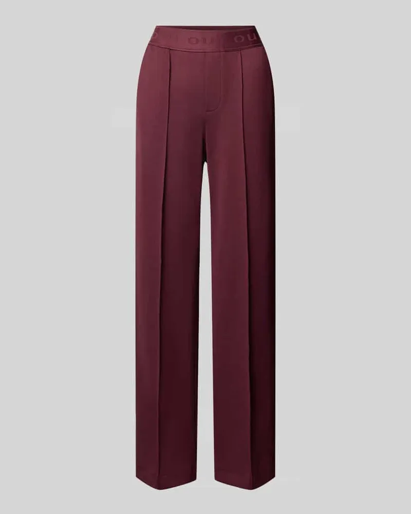 Oui  Regular Fit Business-Hose mit Bügelfalten Bordeaux