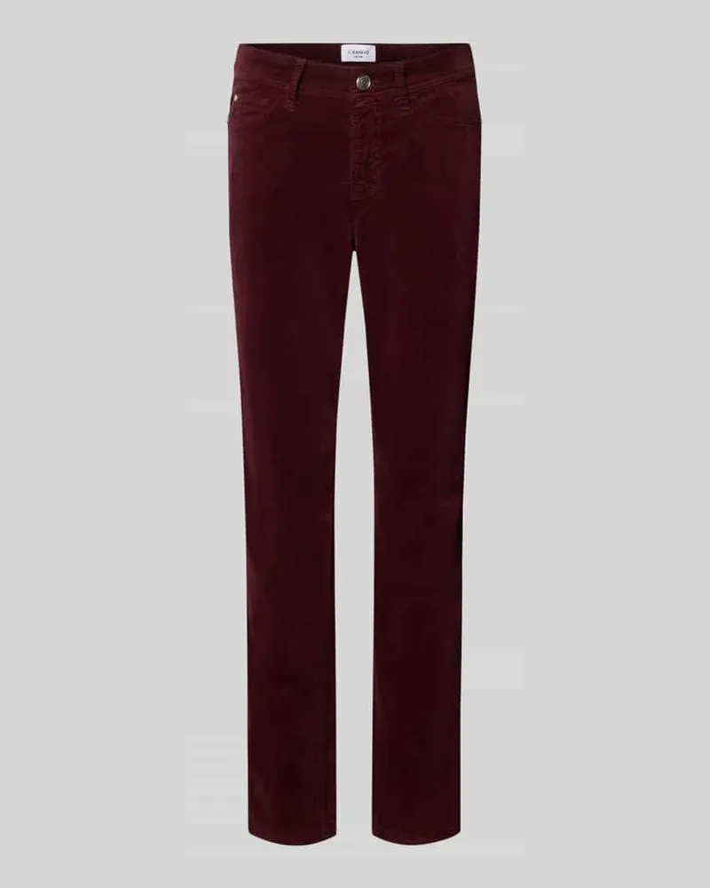 Cambio Slim Fit Cordhose aus Baumwoll-Mix Modell 'PIPER CROPPED Bordeaux