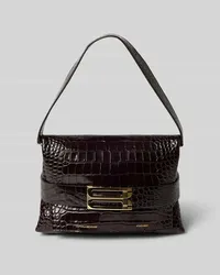 Victoria Beckham Pochette mit Schlangenmuster Dunkelbraun