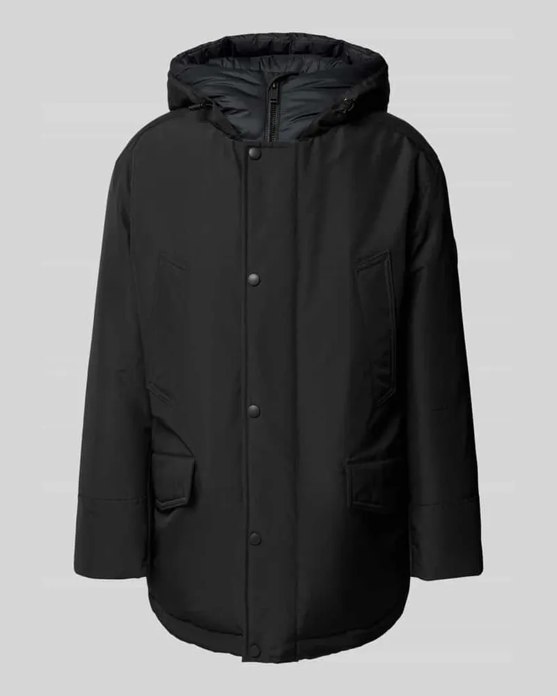 HUGO BOSS Relaxed Fit Parka mit Kapuze Modell 'OSIASS1 Black